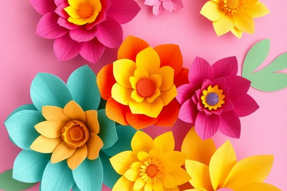 skabeloner til crepepapir blomster